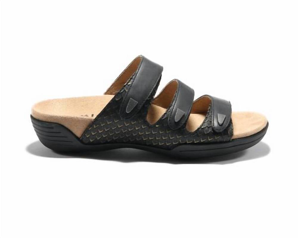 NEW HALSA FOOTWEAR women's delight slide sandal in black
